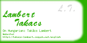 lambert takacs business card